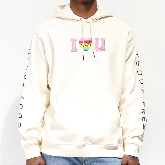 Teddy Fresh Other - Teddy fresh I LOVE U MOM EMBROIDED HOODIE CREAM small